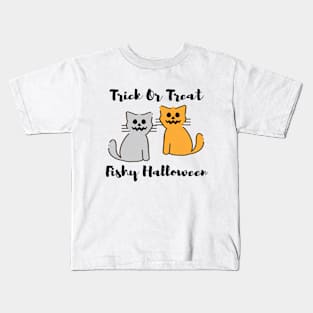 Trick or Treat Fishy Halloween Cats Kids T-Shirt